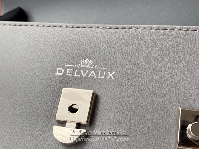 DELVAUX女包 比利時品牌 Tempete手袋 柔軟牛皮 德爾沃女手提包 Mini號手拎包 TP0020拼色灰  fcs1229